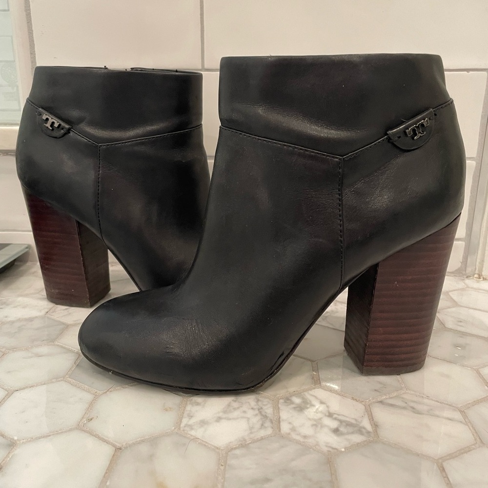 Tory Burch Women's Black Leather Ankle Boots